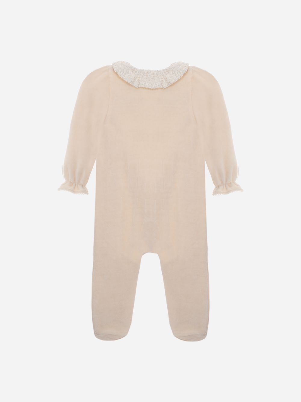 Beige velour babygrow