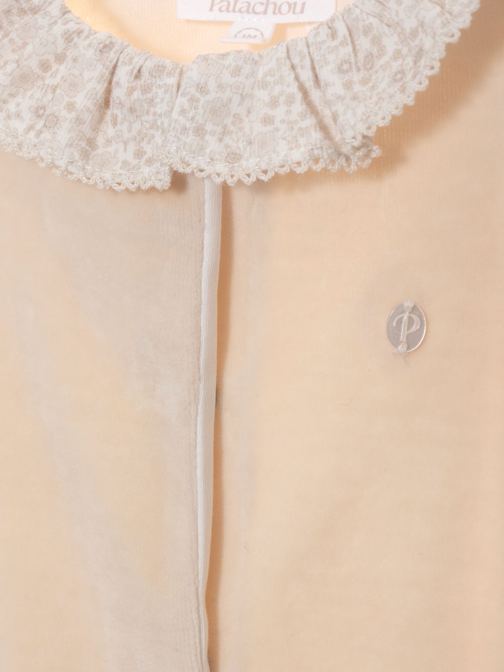 Beige velour babygrow