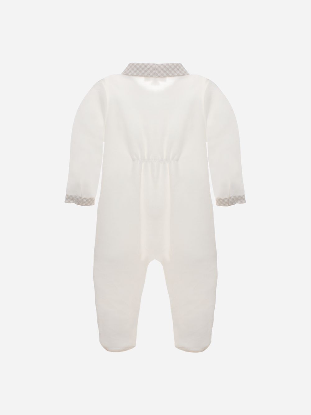 Ecru velour babygrow