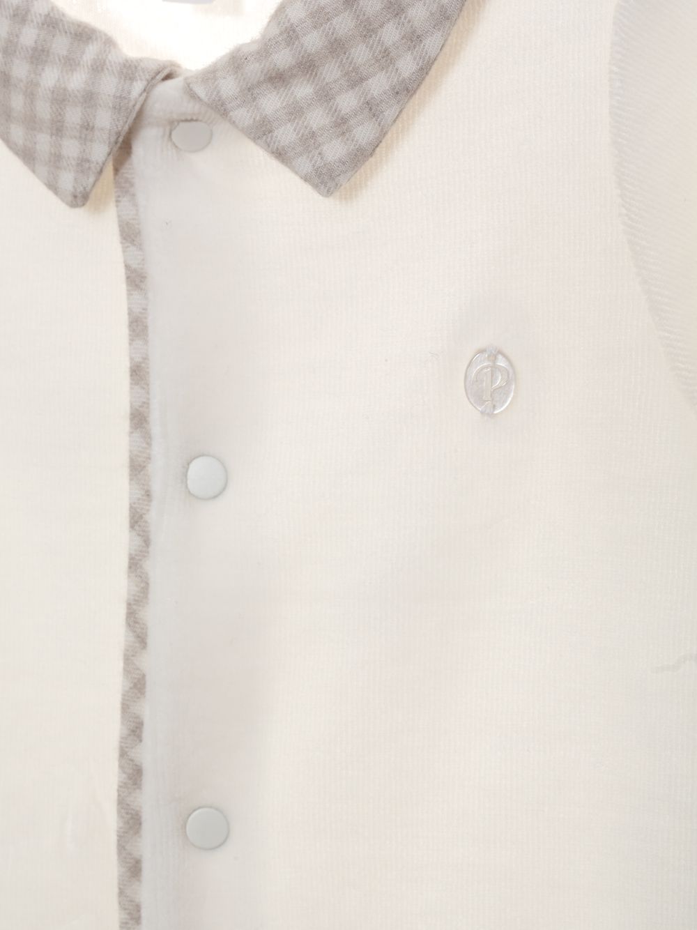 Ecru velour babygrow