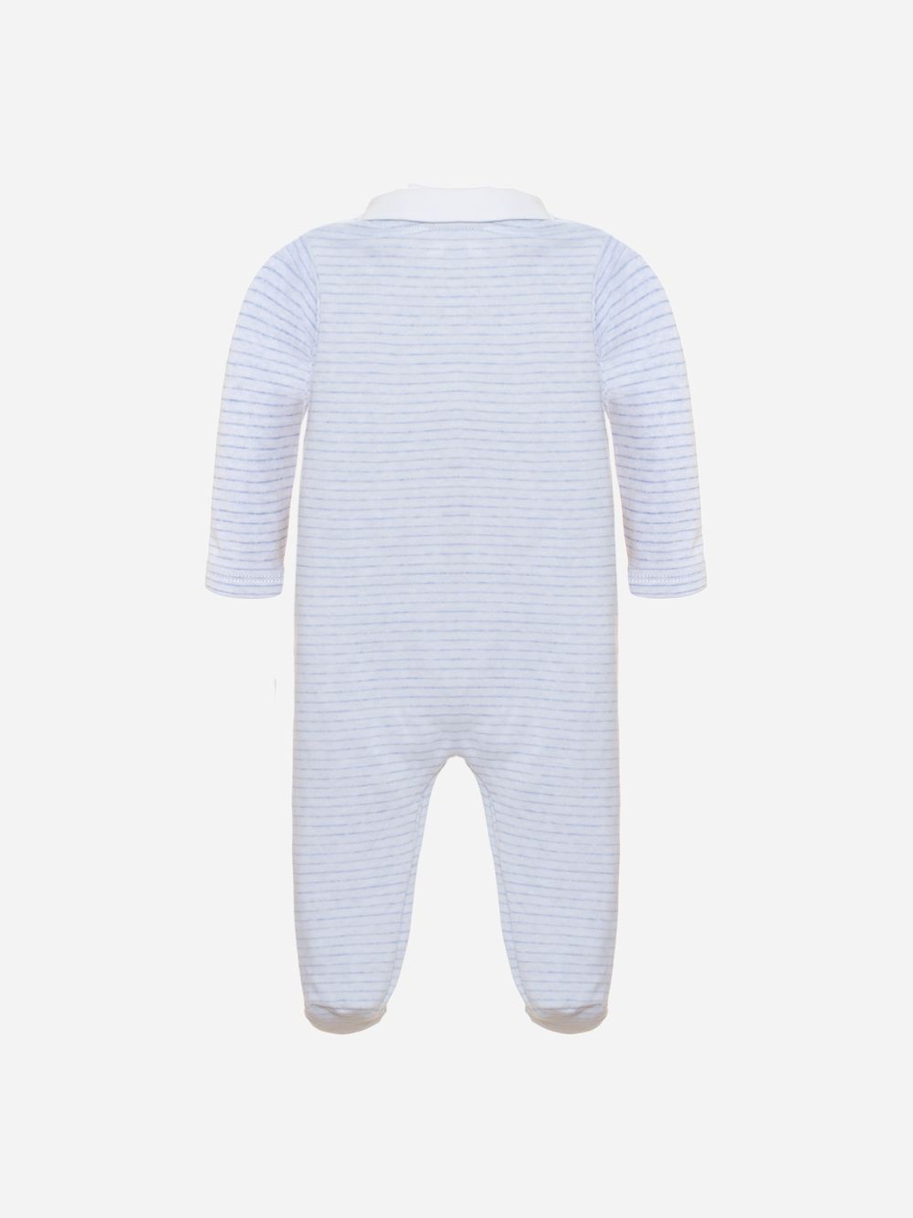 Light Blue jersey and velour babygrow