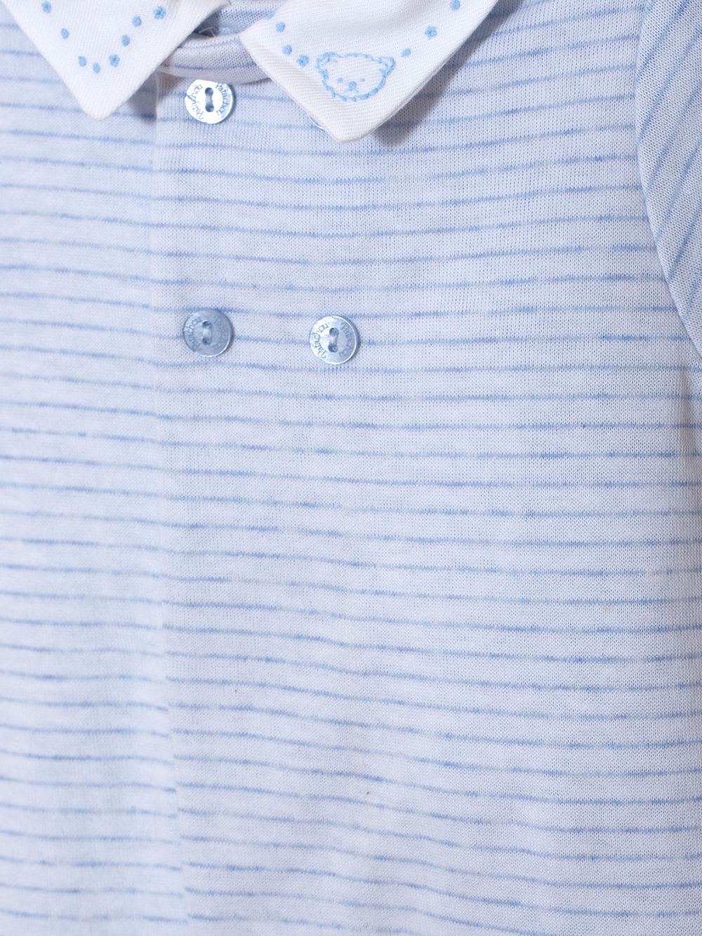 Light Blue jersey and velour babygrow