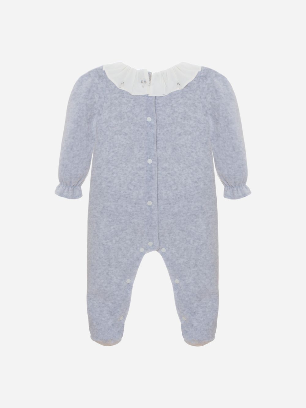 Grey velour babygrow