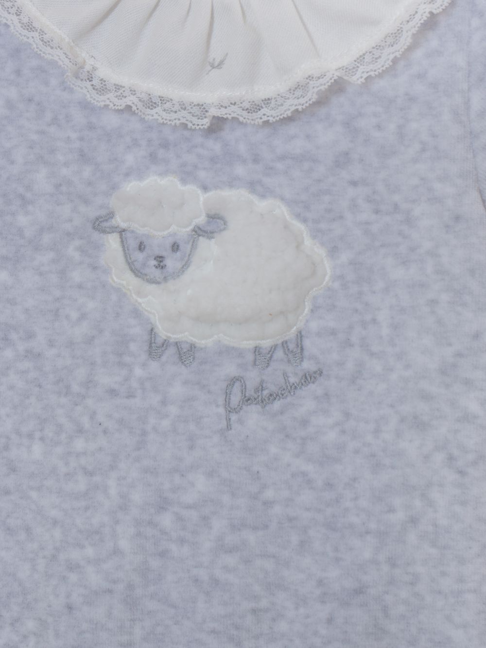 Grey velour babygrow