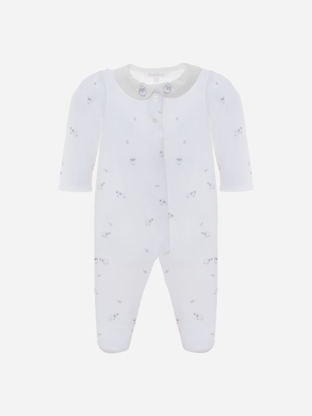 White velour babygrow