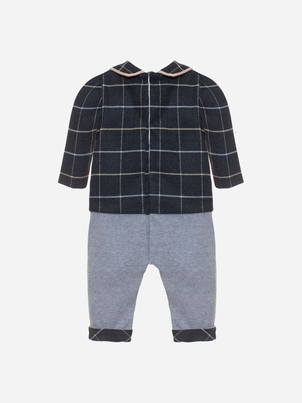 Dark grey check romper