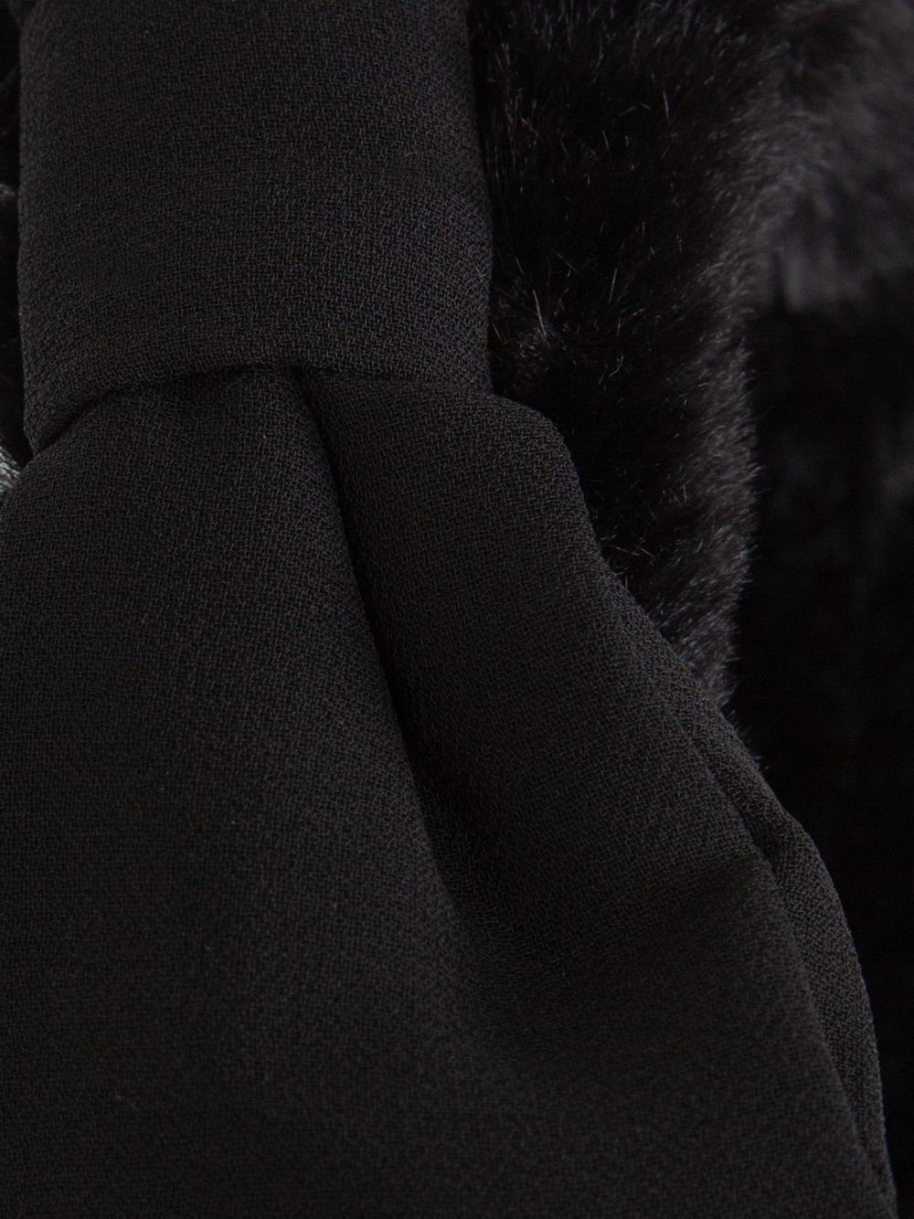Black fur headband with bow