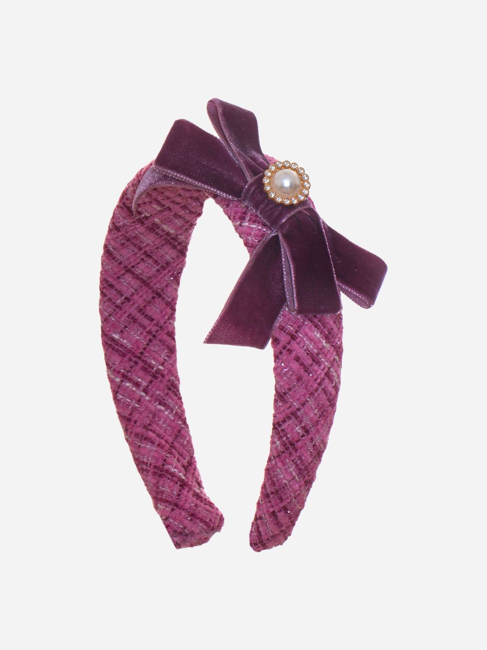 Pink tweed hairband