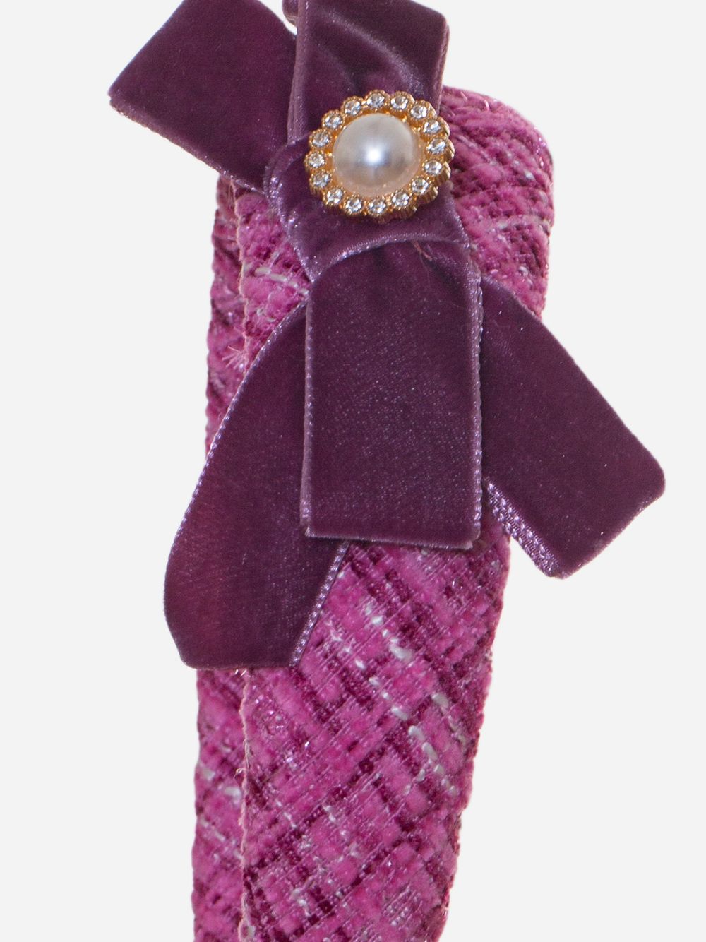 Pink tweed hairband