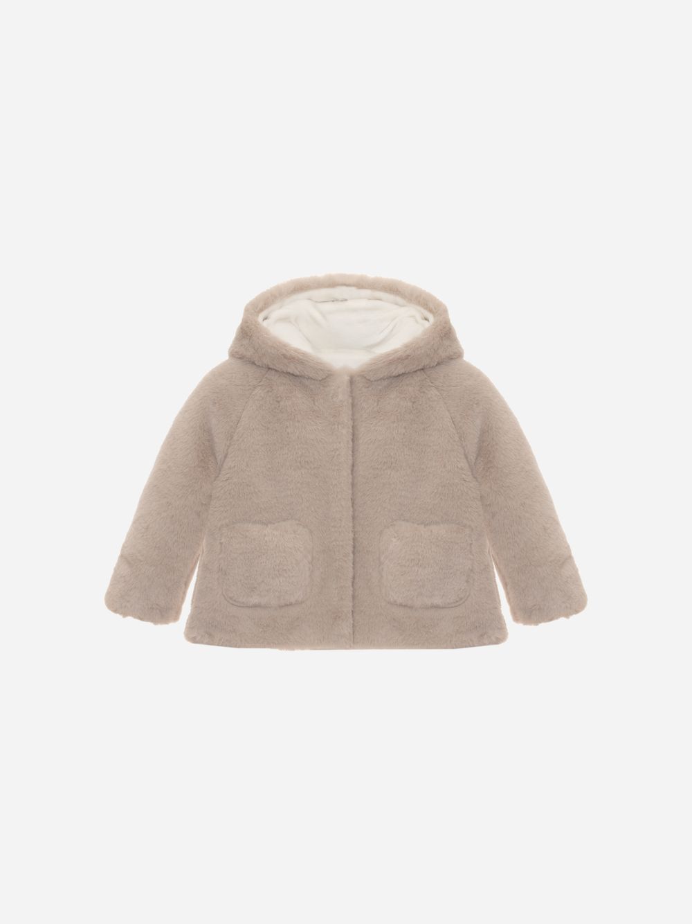 Beige synthetic fur coat