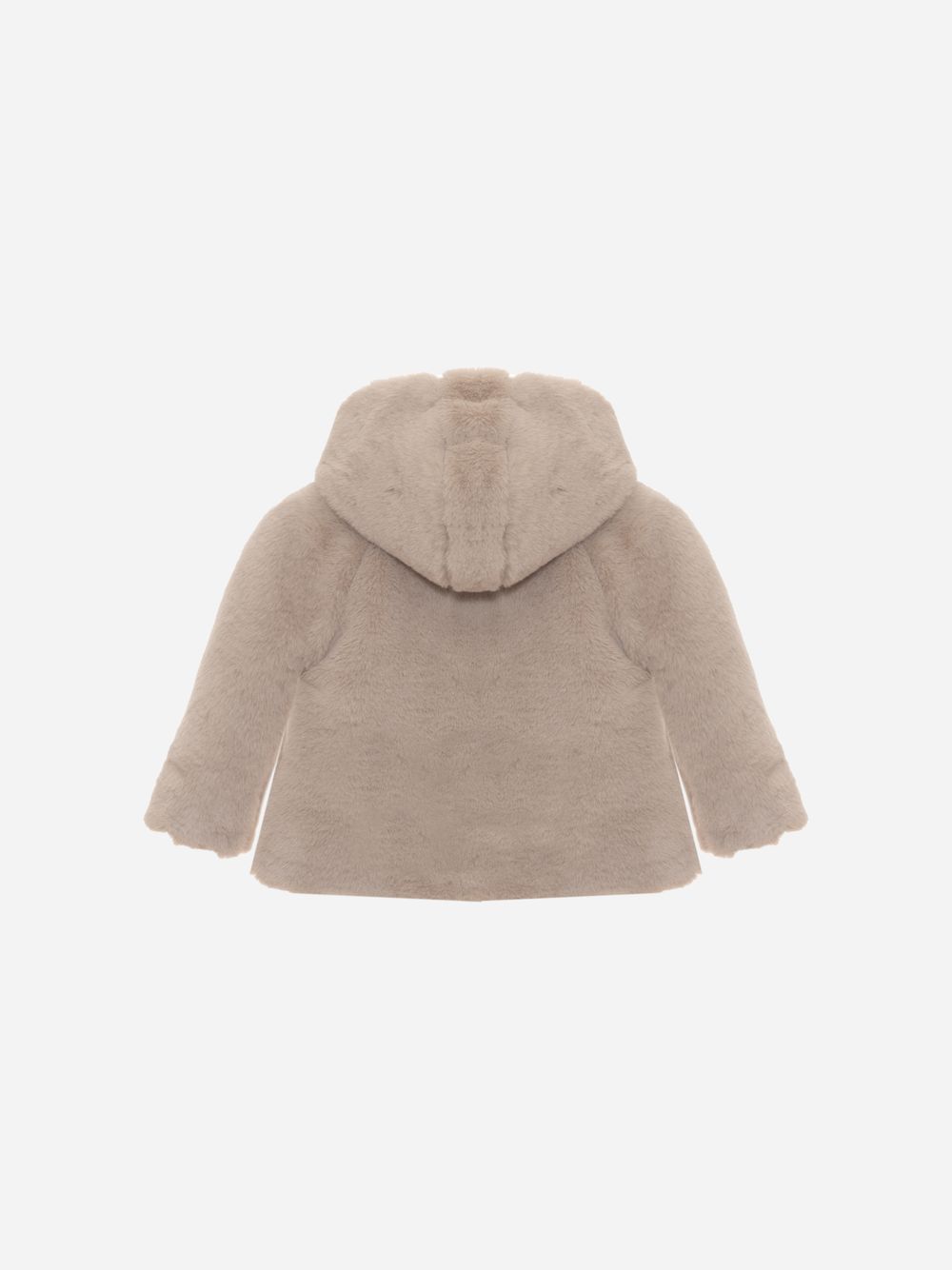 Beige synthetic fur coat