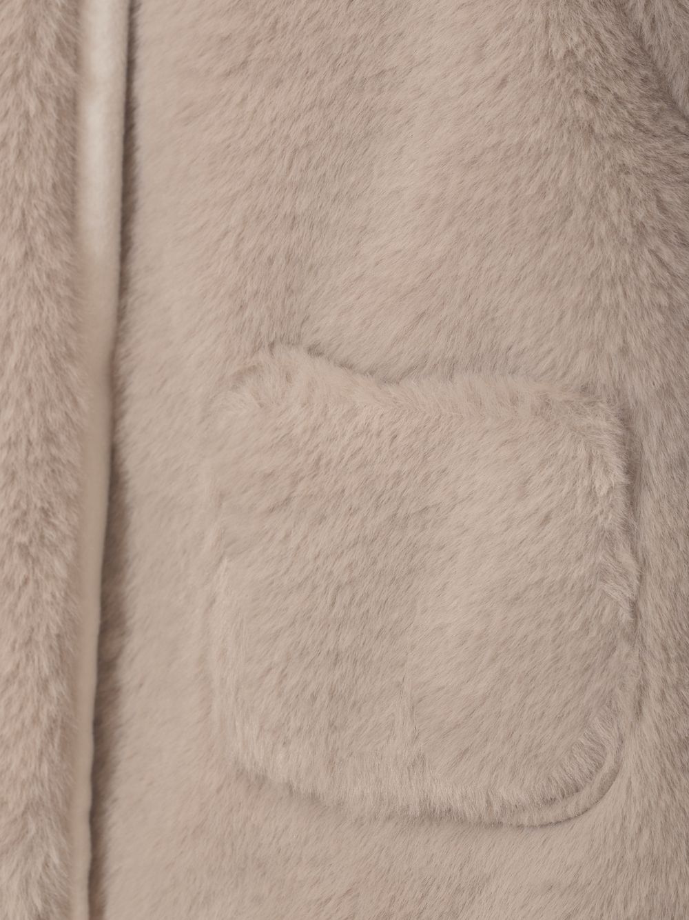 Beige synthetic fur coat
