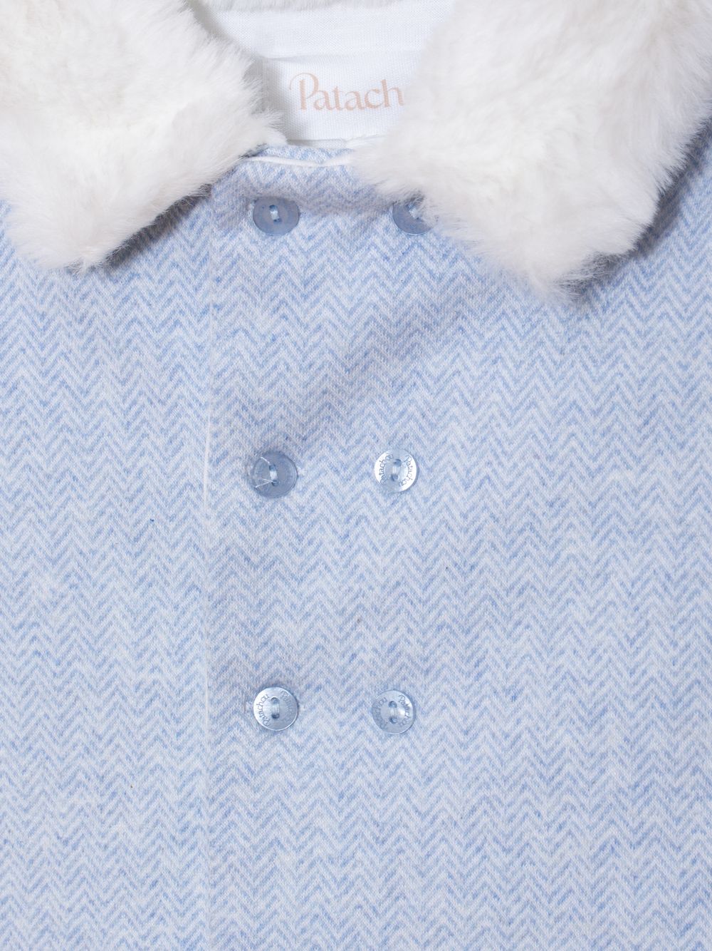 Blue interlock and fur coat