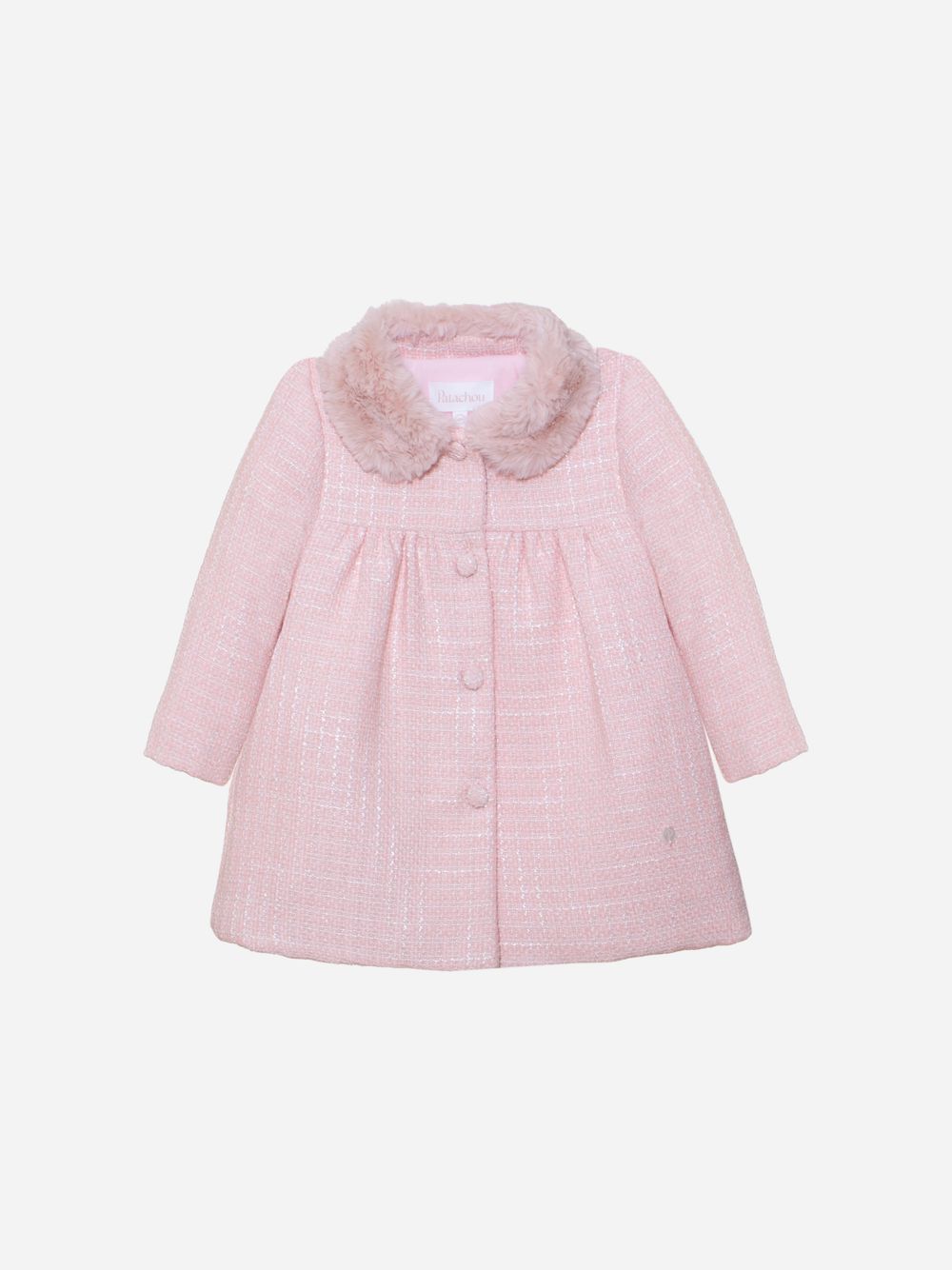 Pale pink tweed coat