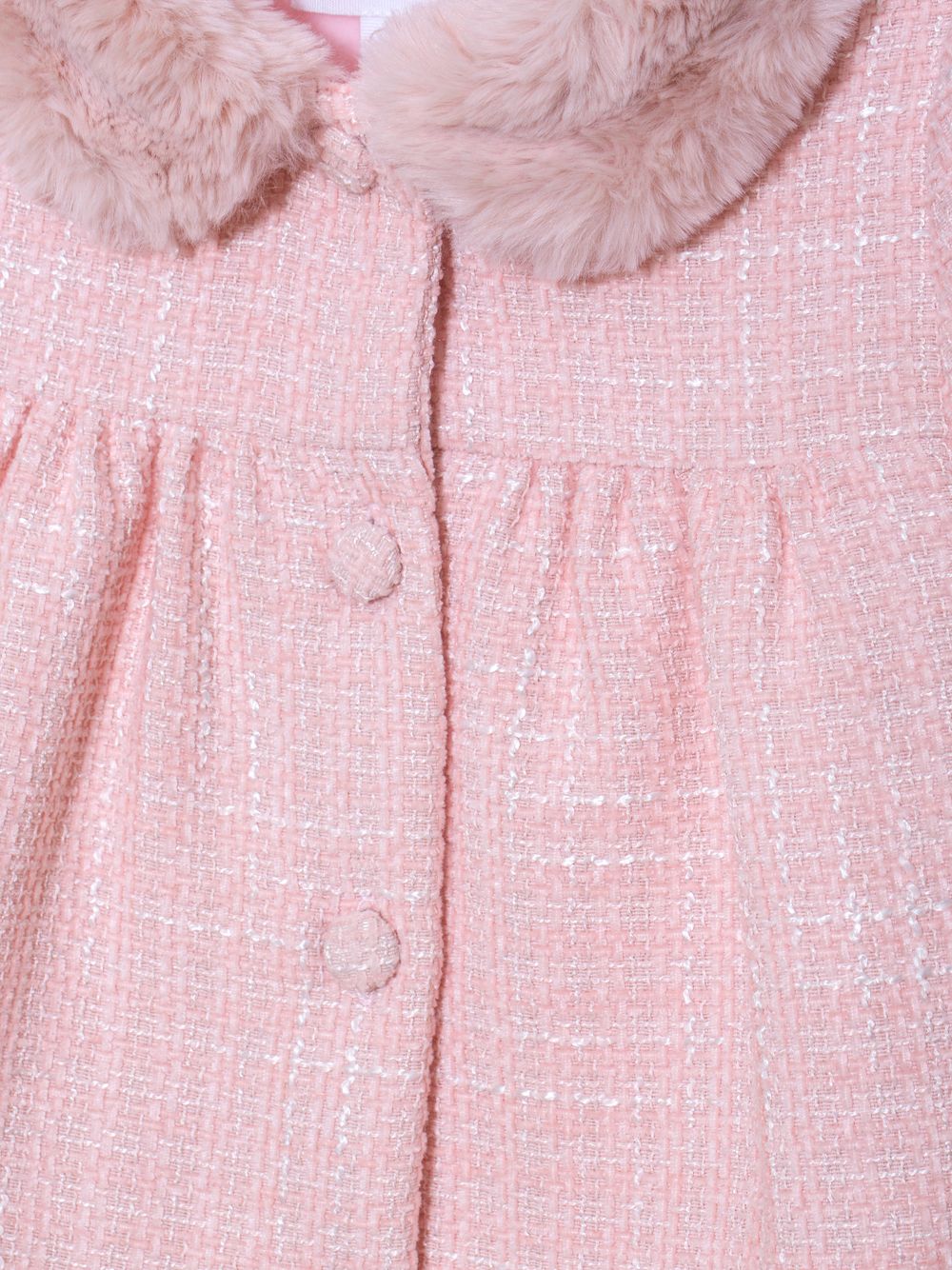 Pale pink tweed coat