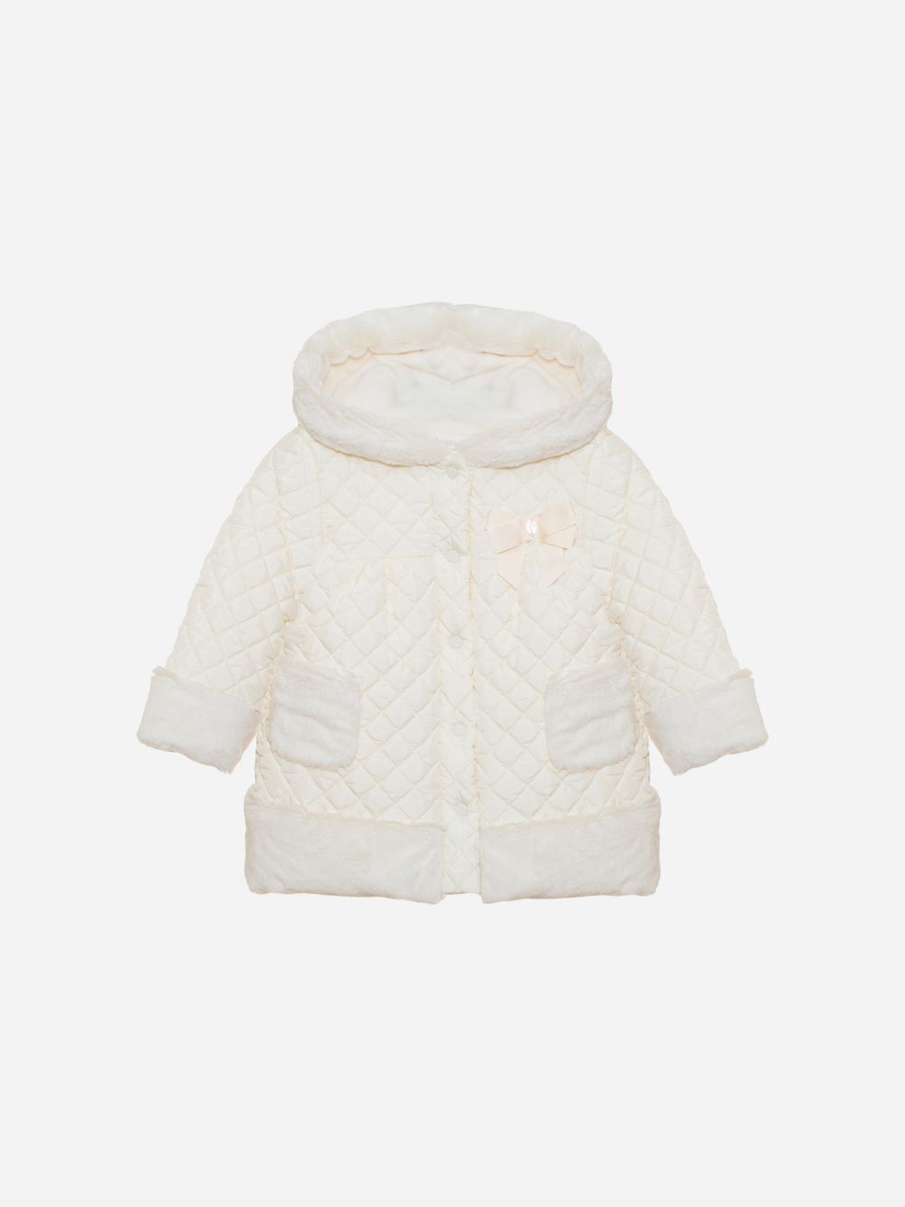 Ecru quilted raincoat