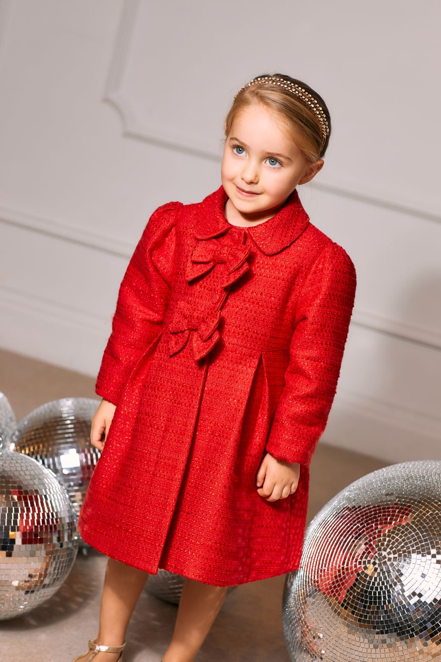 Red tweed coat