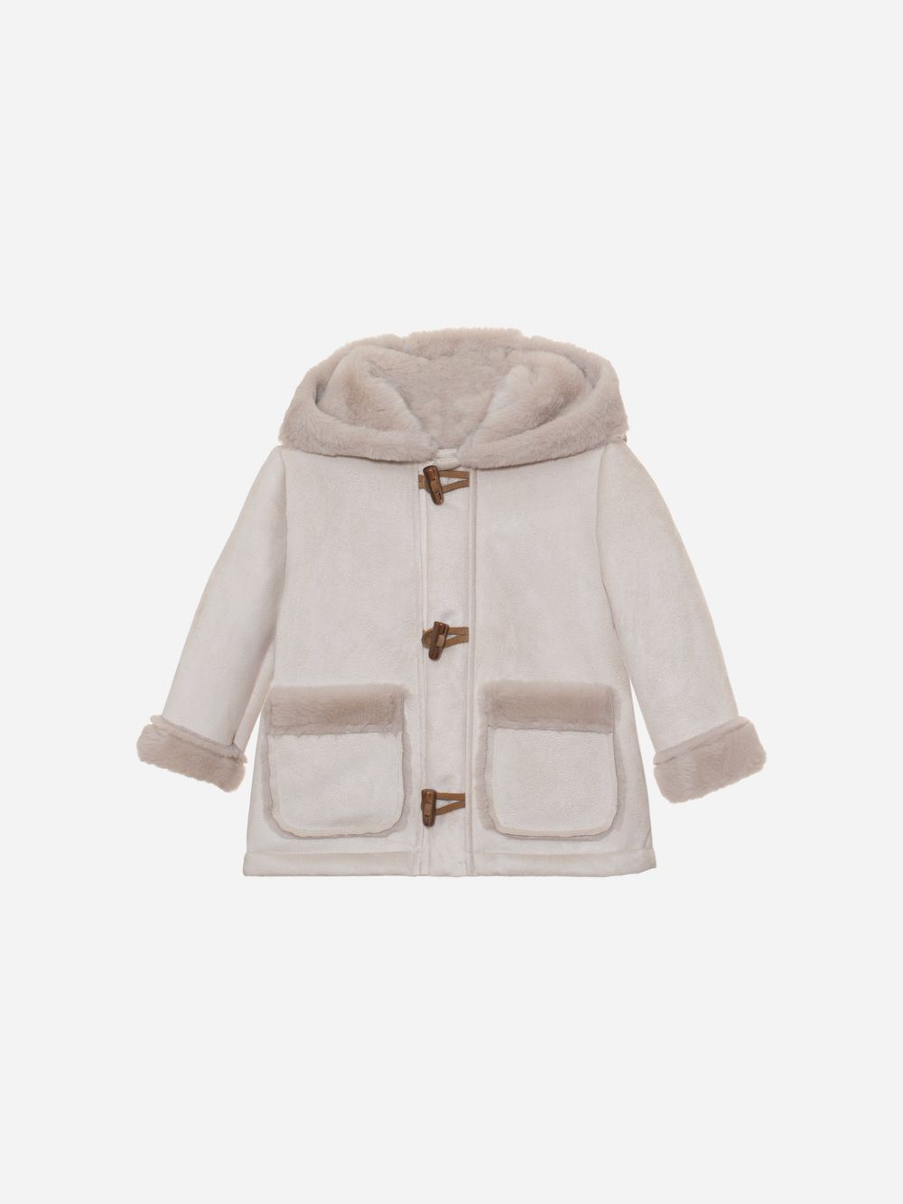 Beige fur coat