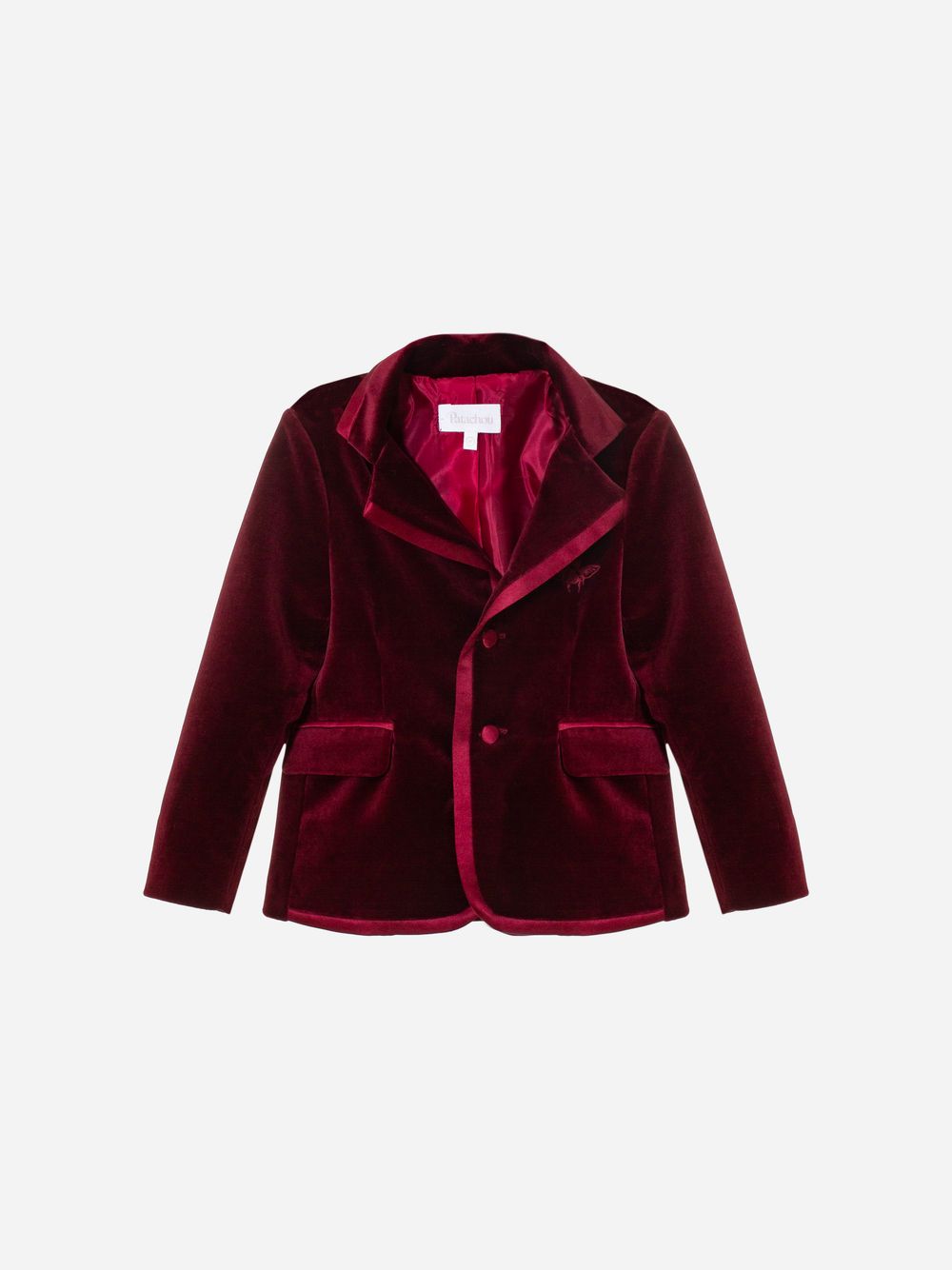 Red velvet blazer