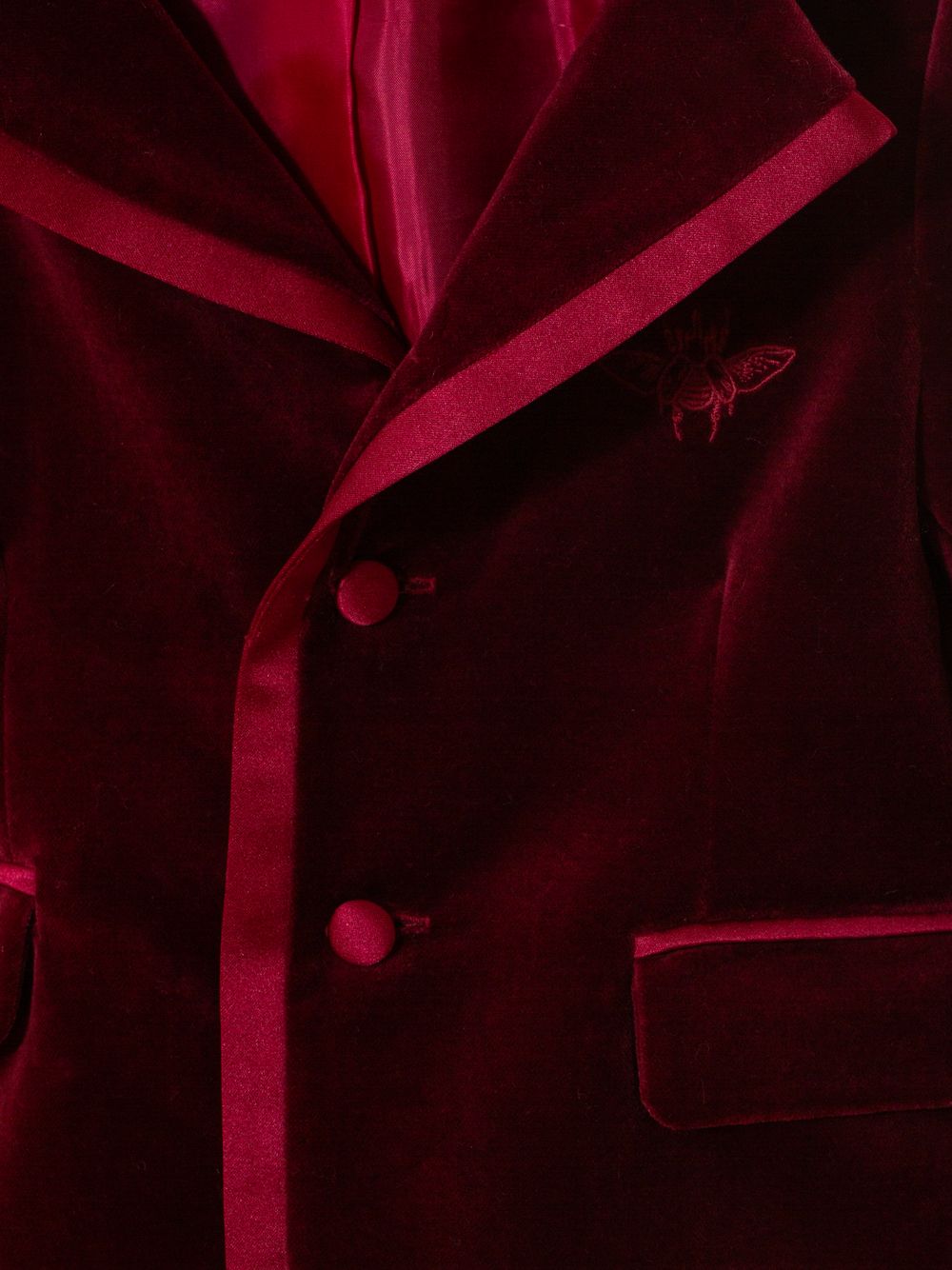 Red velvet blazer