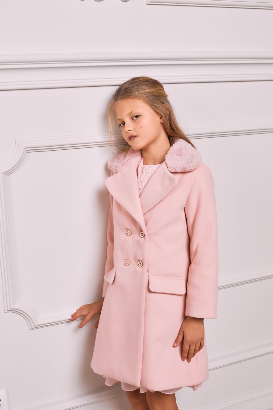 Pale pink double-breasted coat