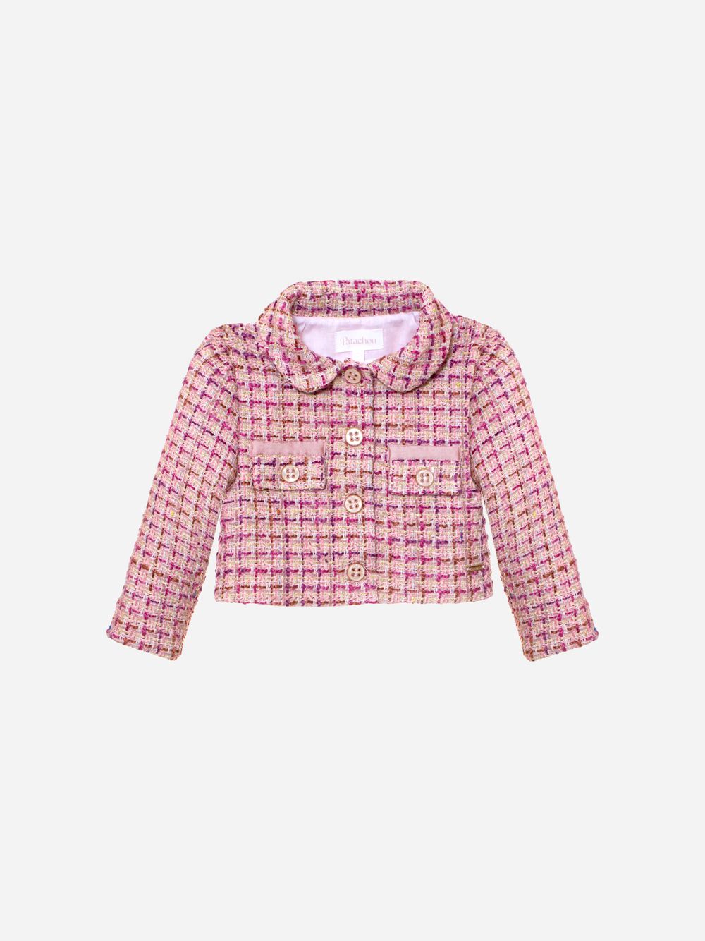 Short pink tweed jacket