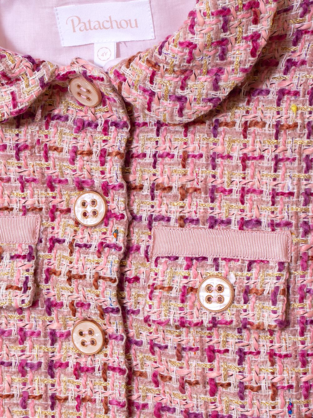 Short pink tweed jacket