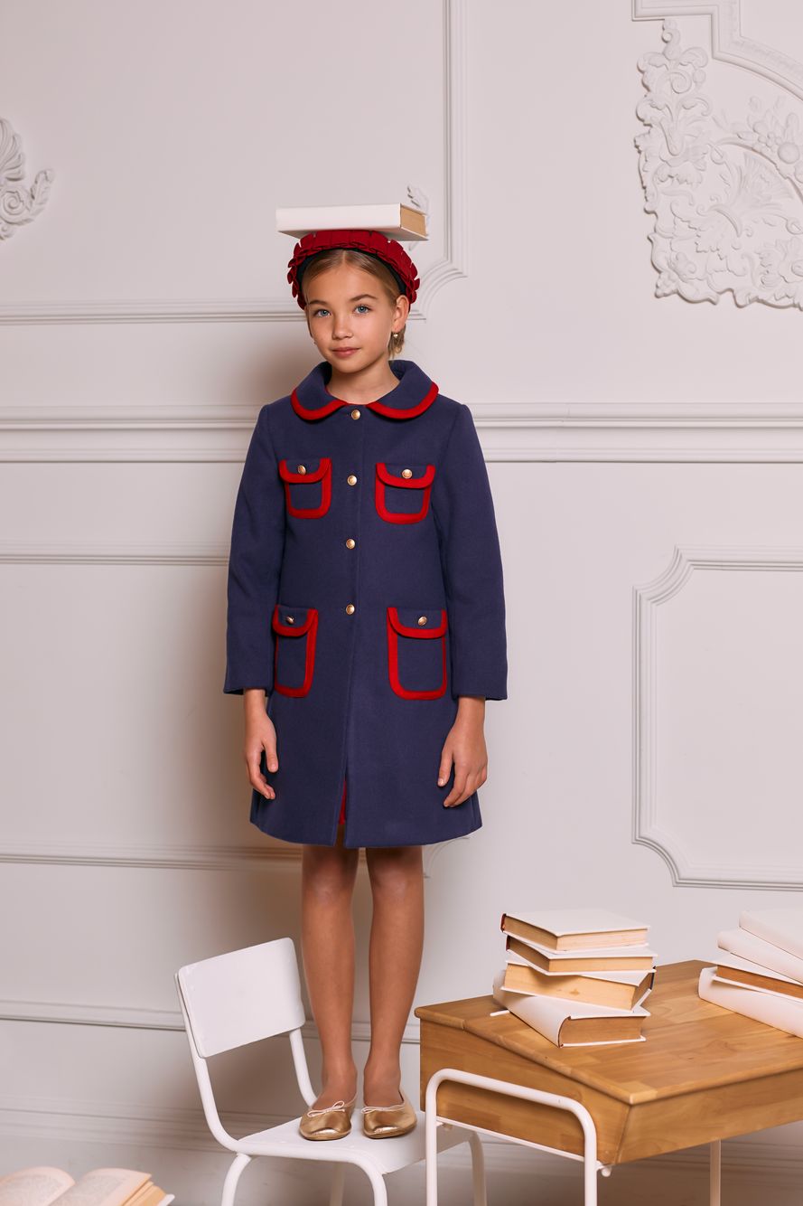 Marine bouclé coat