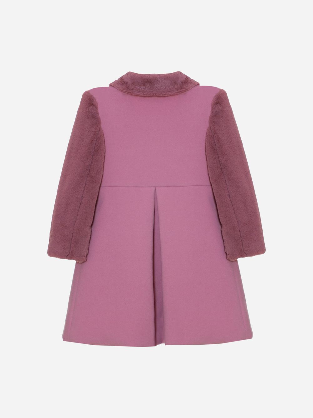 Pink tweed and fur coat