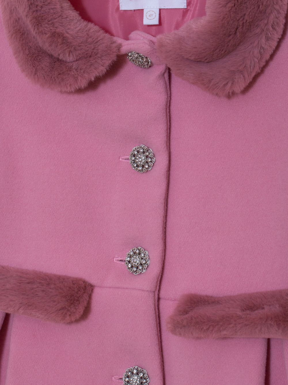 Pink tweed and fur coat