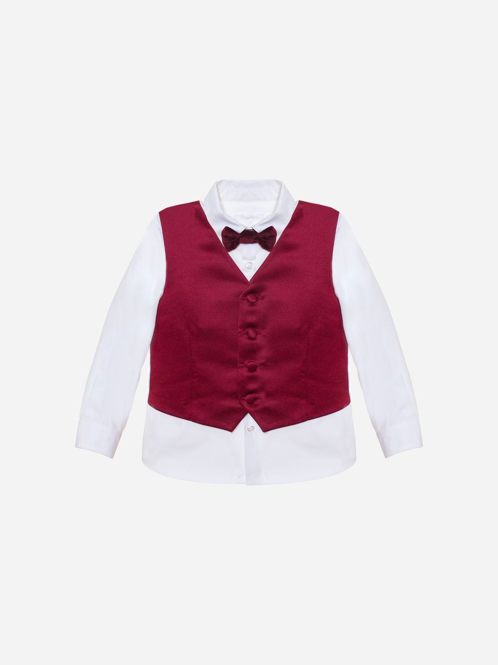 White and burgundy shirt