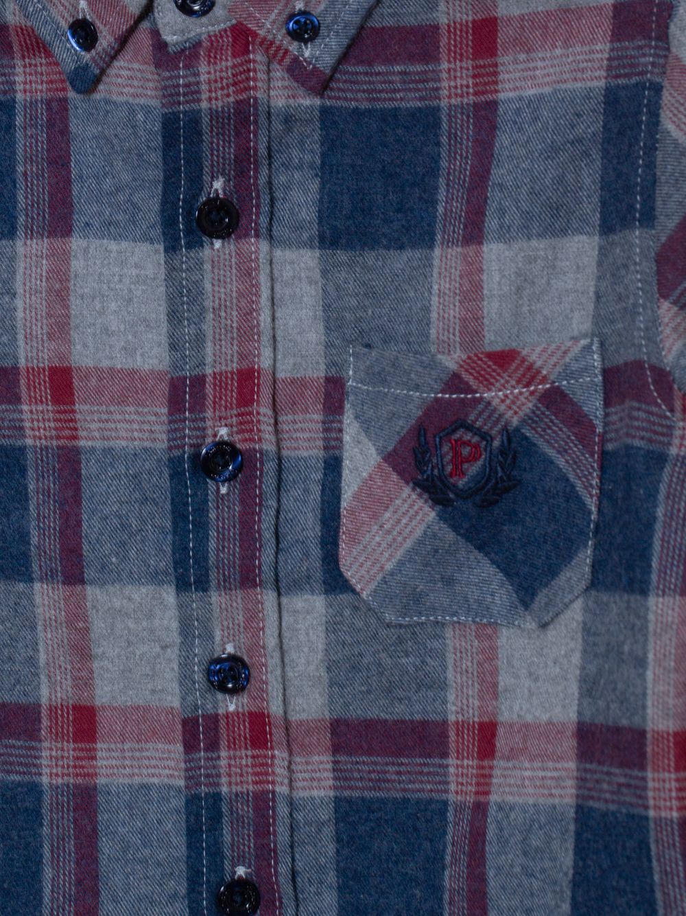 Burgundy check flannel shirt