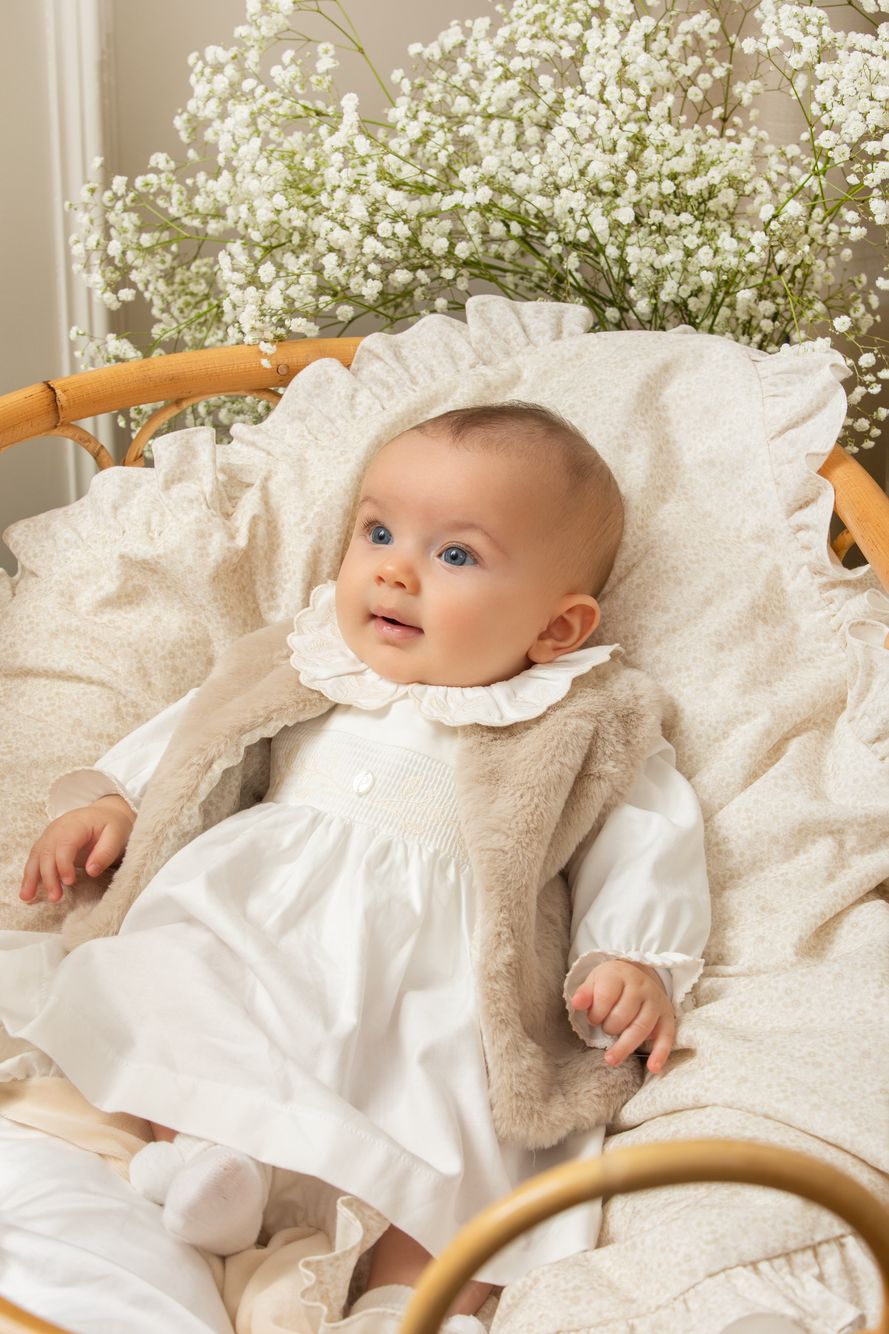 Beige fur vest