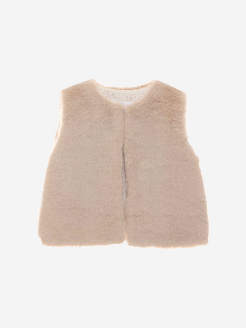 Beige fur vest