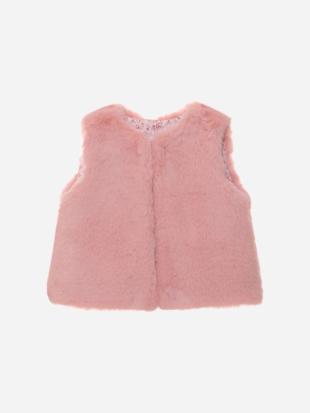 Pink fur vest
