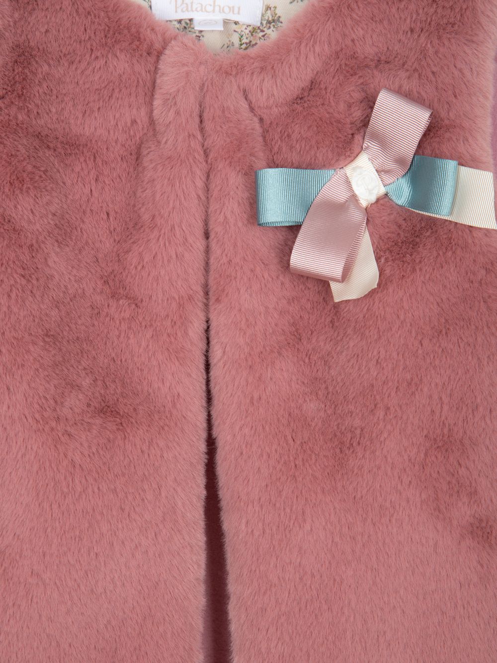 Lilac fur vest with printed lining