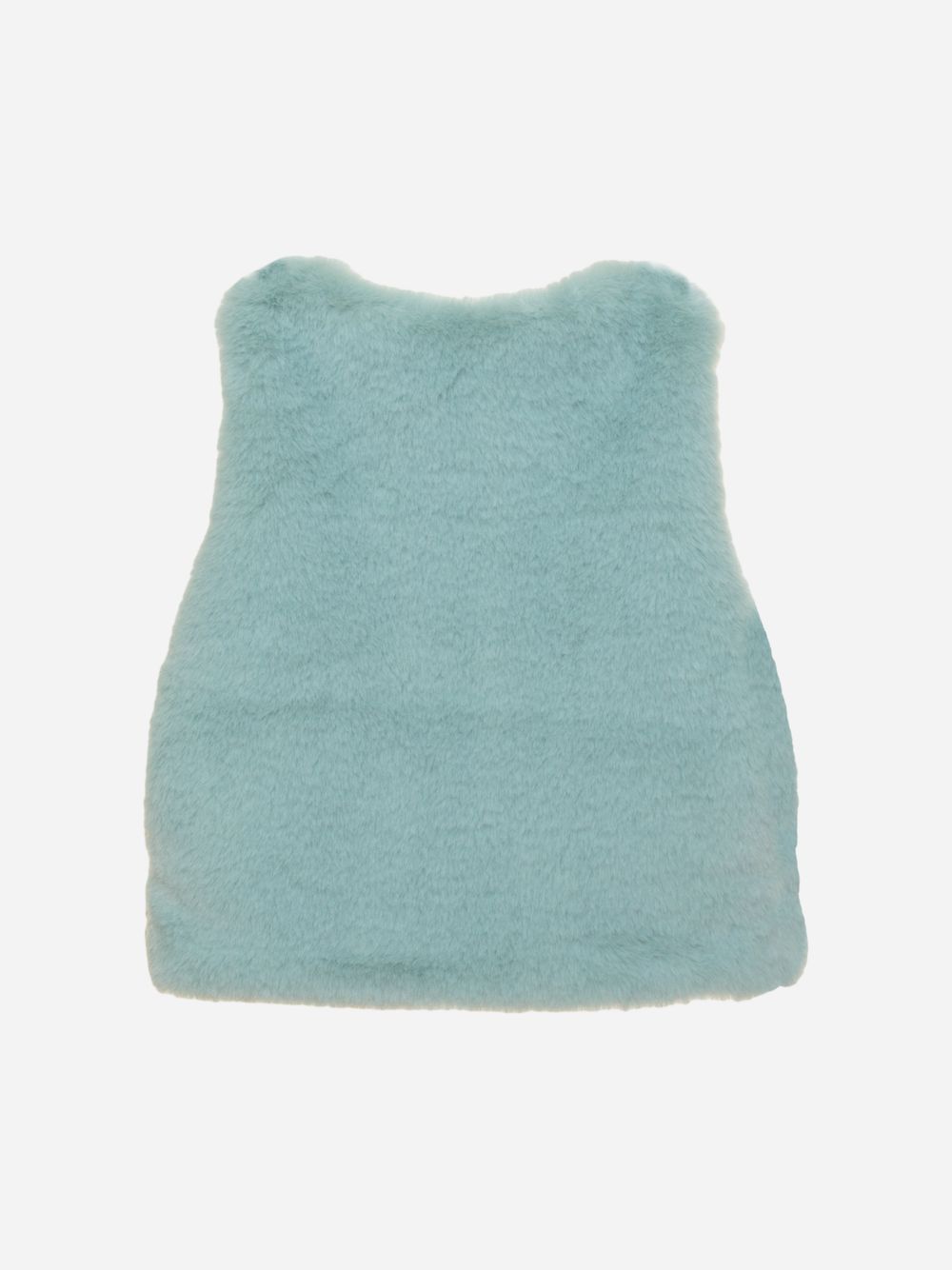Green fur vest with printed lining