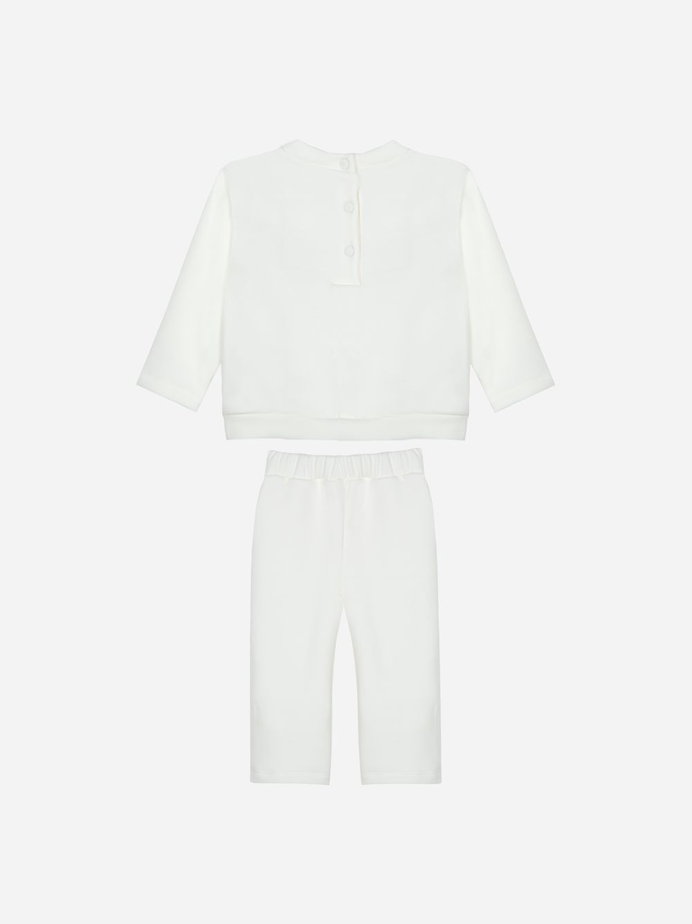Ecru set with flower embroideries