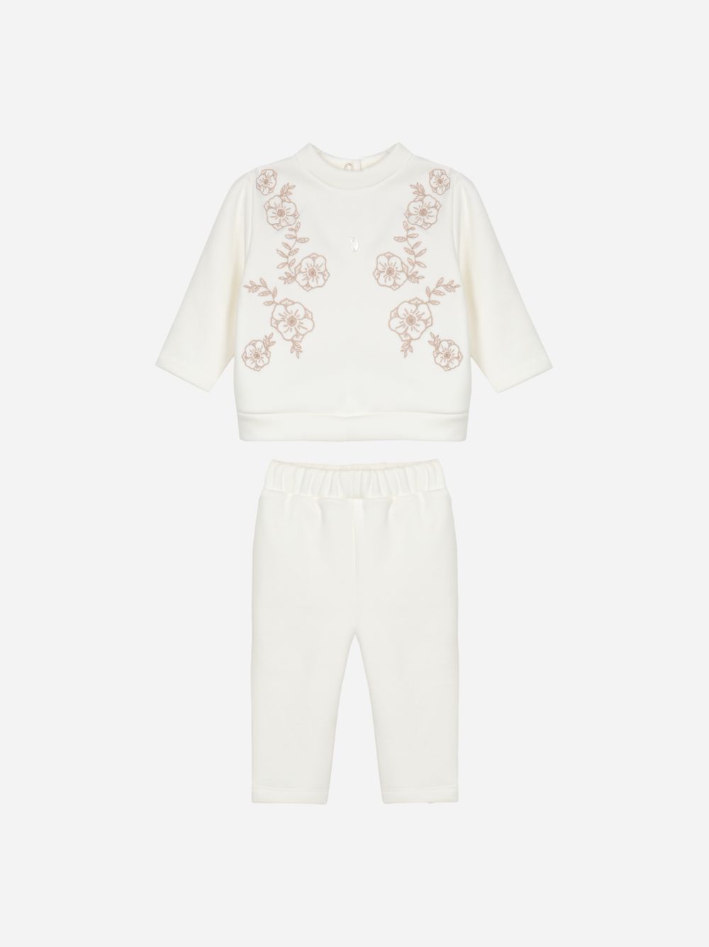 Beige set with flower embroideries