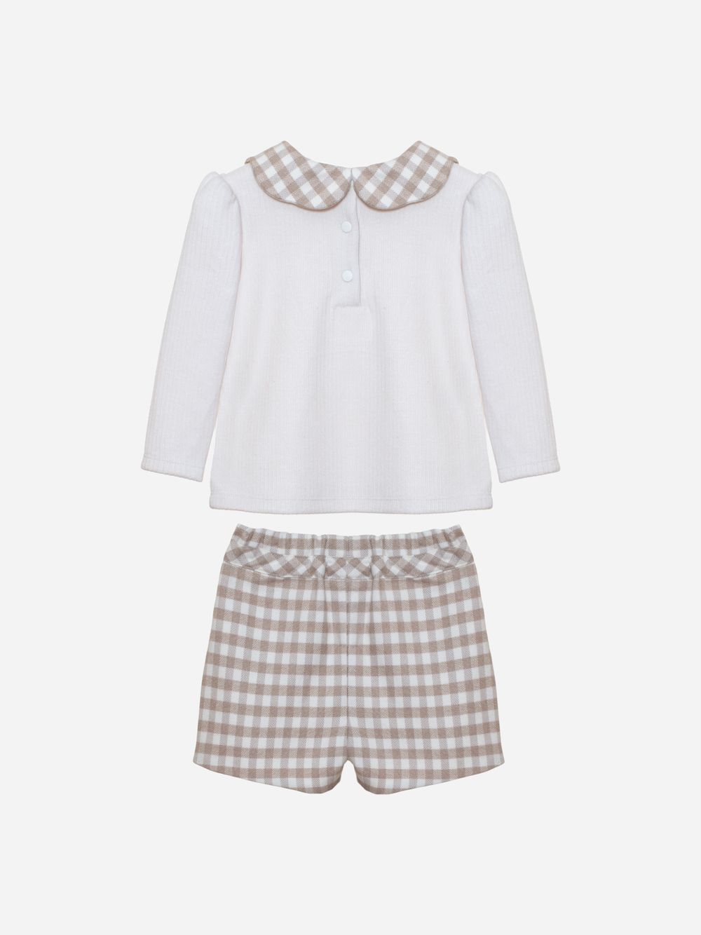 Beige blouse and shorts set