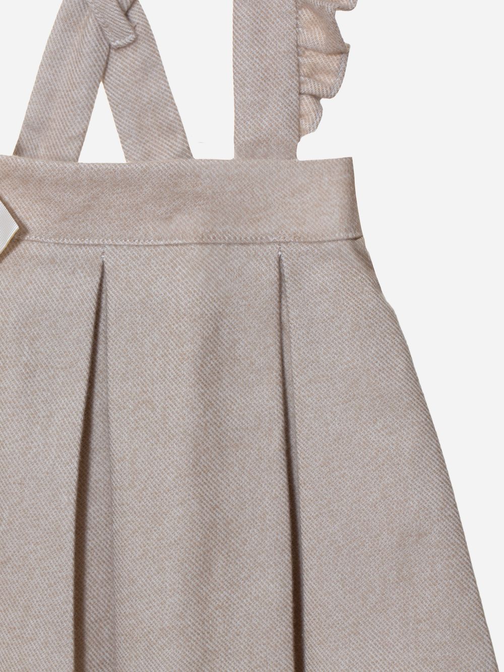 White blouse and beige skirt set