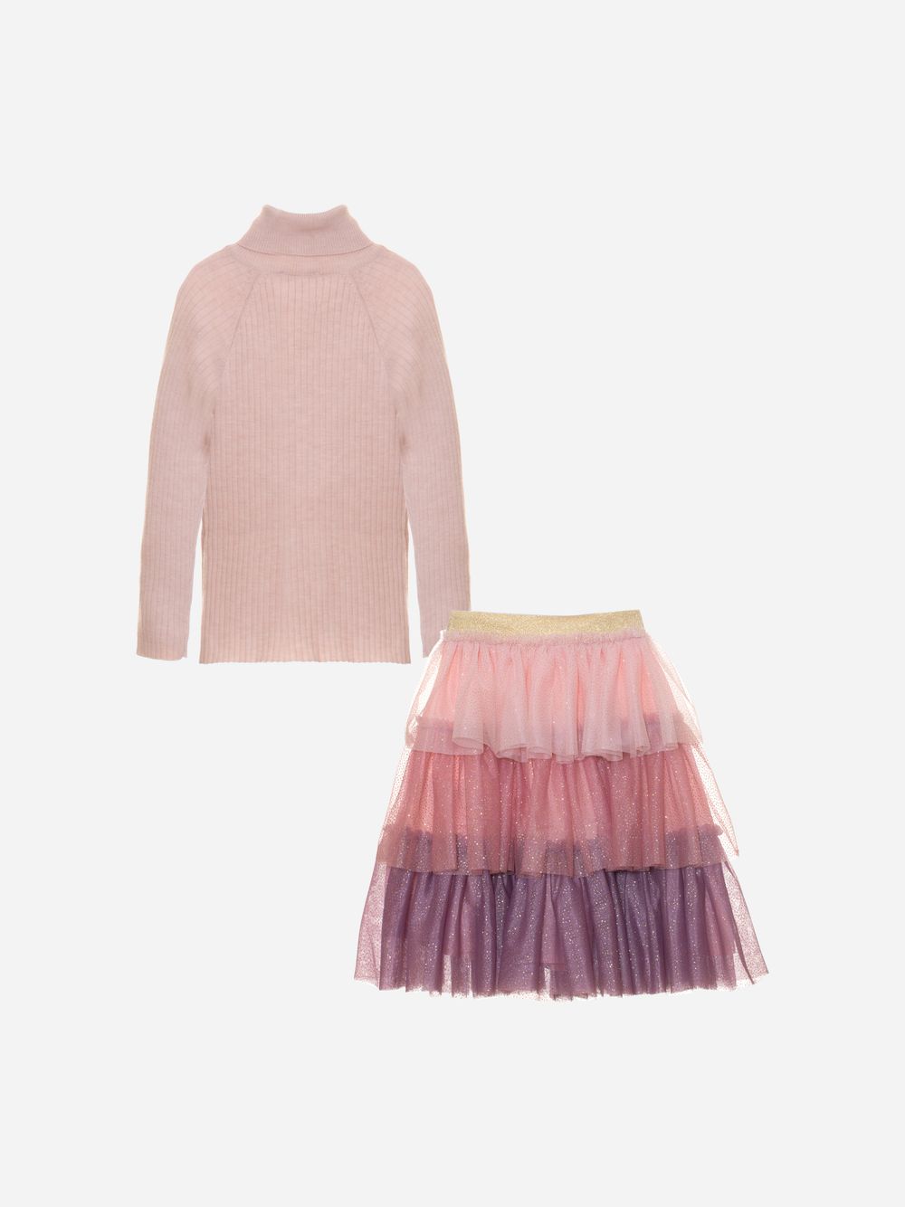 Multicolor top and skirt set