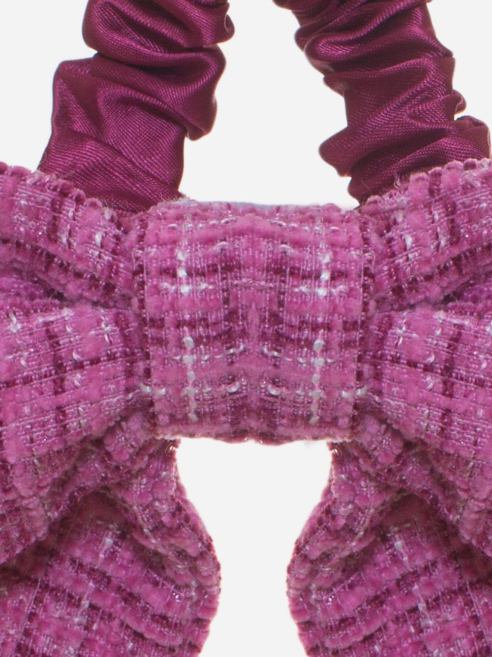 Pink tweed hair bow