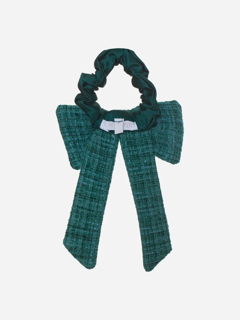 Dark Green tweed hair bow
