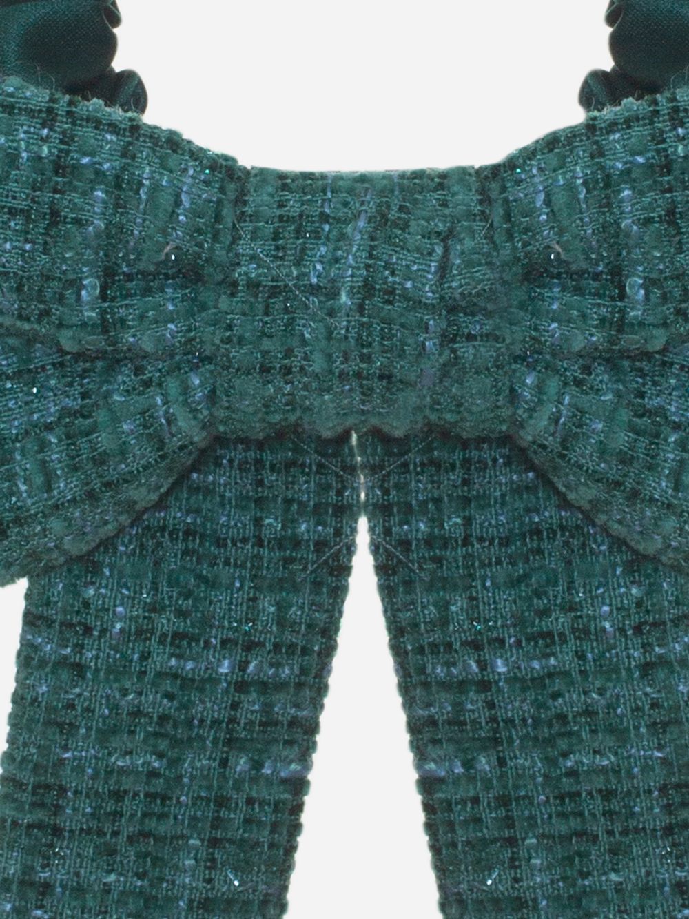 Dark Green tweed hair bow
