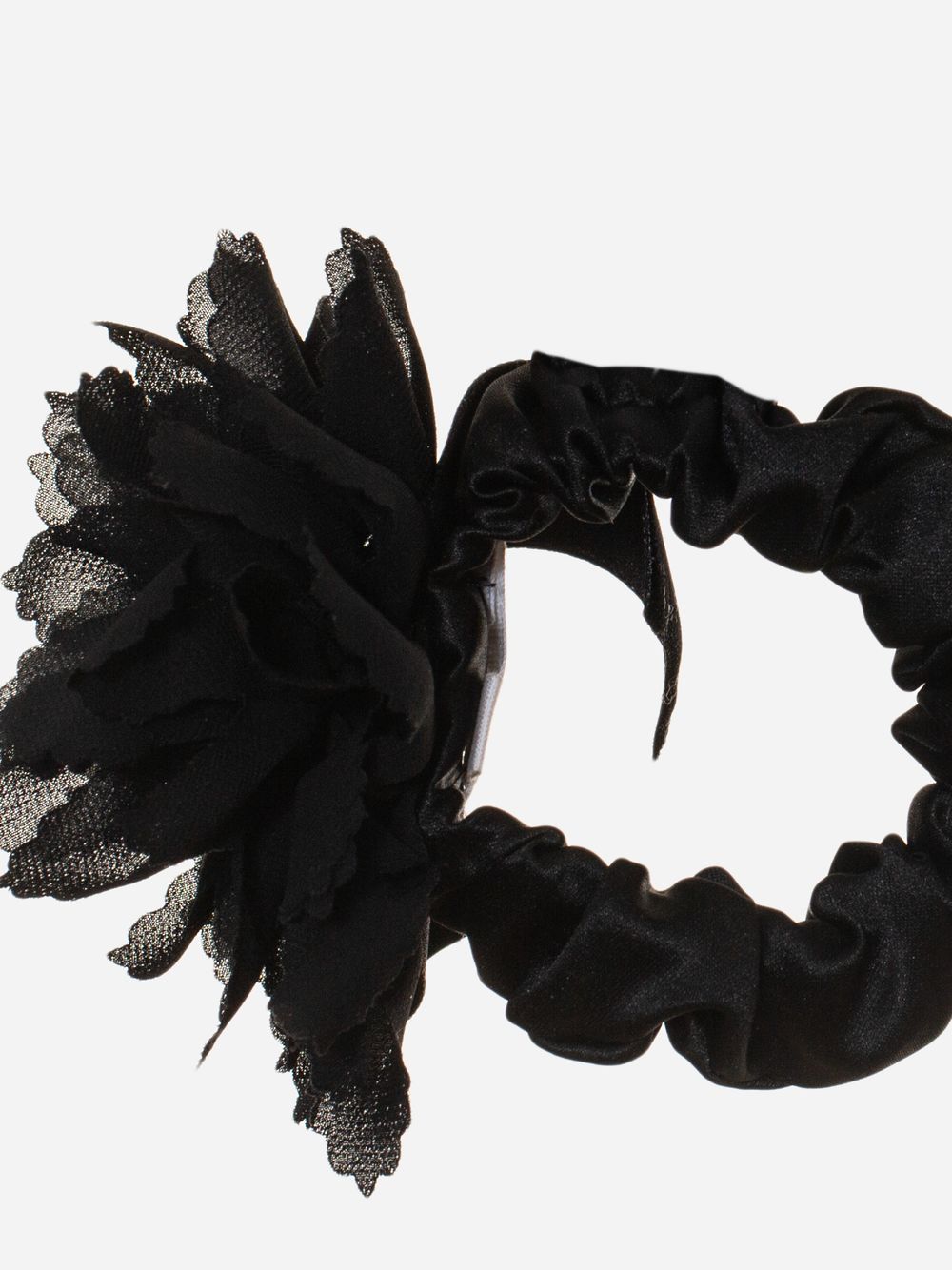 Black flower hair bow
