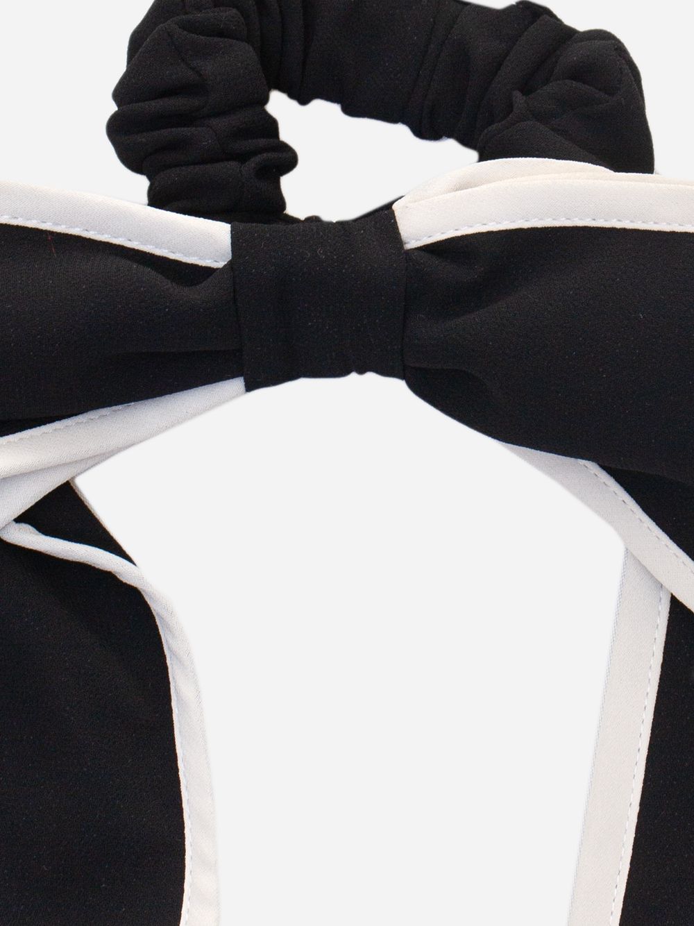 Black and ivory hair bow