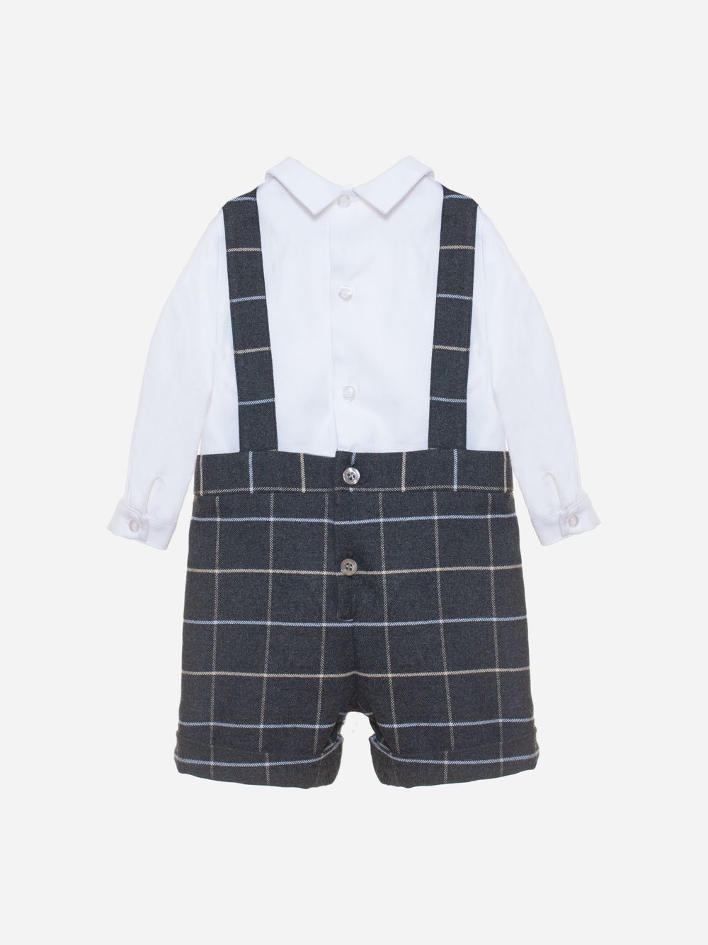 Dark grey check romper
