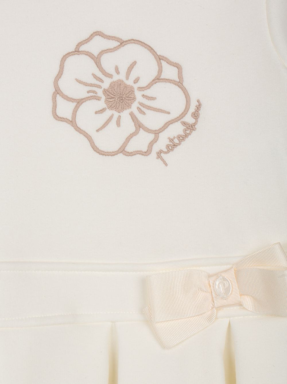 Beige dress with flower embroidery