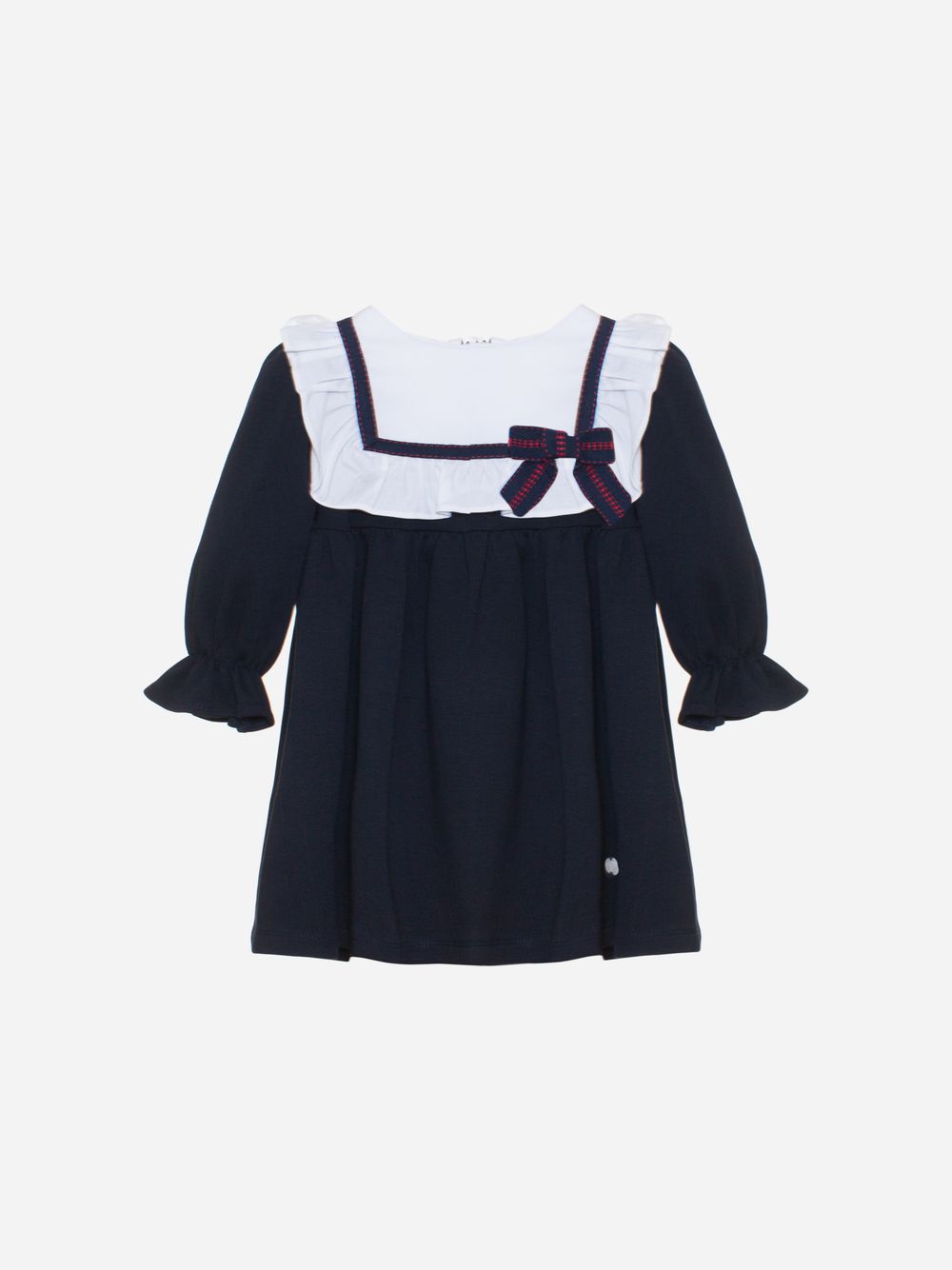Navy Blue interlock and viyella dress